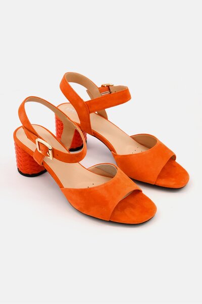 Geox Women Ortensia Adjustable Buckle Sandals, Orange
