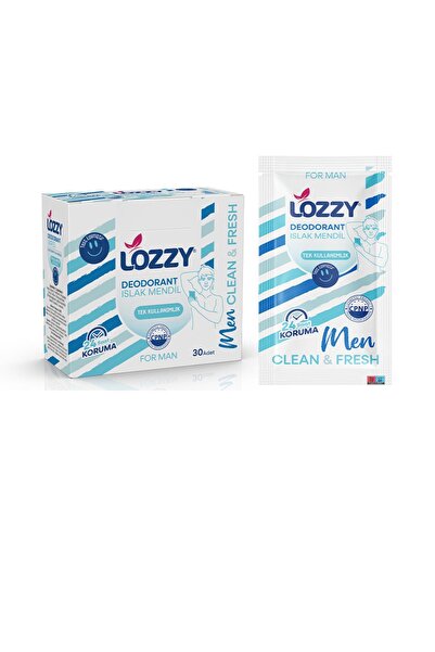 Lozzy Tek Kullanımlık Dedorant Mendili Man 30 Adet