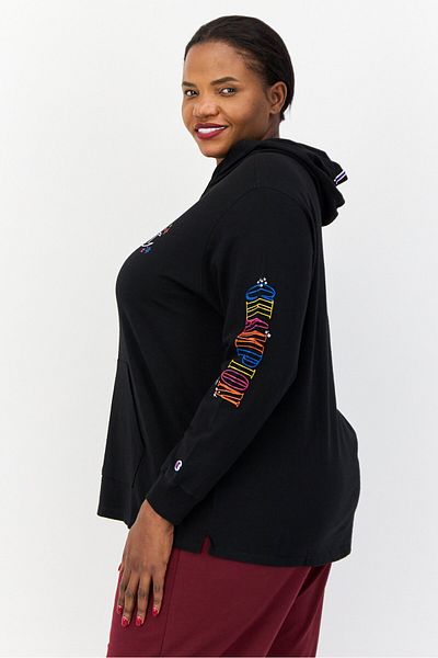 Champion Women Plus Size Long Sleeve Outdoor Hoodie, Black