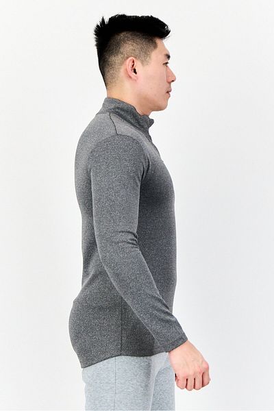 Asos 4505 Men Mock Neck Heather Long Sleeves Training Sweatshirt, Grey