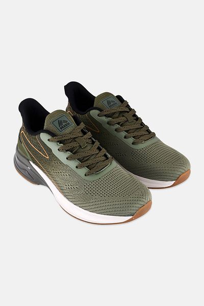 RBX Men Brand Logo Lace Up Running Shoes, Olive