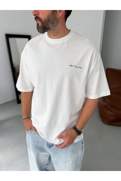 BYBASICMAN White Alpha Racing Oversize T-Shirt Pm-017