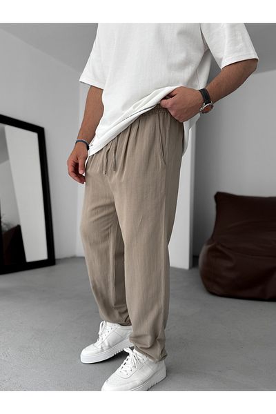 BYBASICMAN Light Brown Thin Regular Cotton Pants Yp-5022