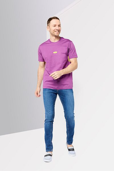 Givenchy Men Crew Neck Short Sleeves Graphic Printed T-shirt, Purple