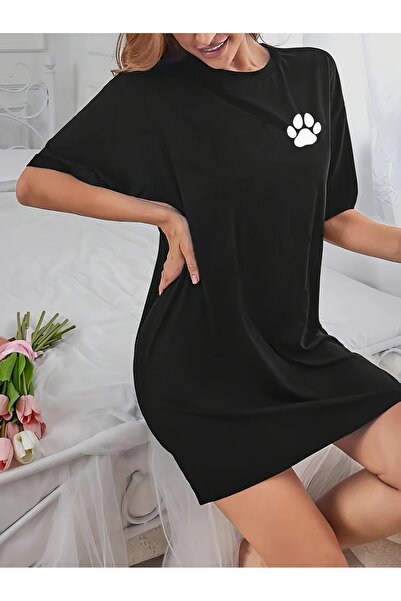 LAND MODA Μαλακό πολυεστερικό μείγμα κοντομάνικο νυχτικό για γυναίκες με στάμ...