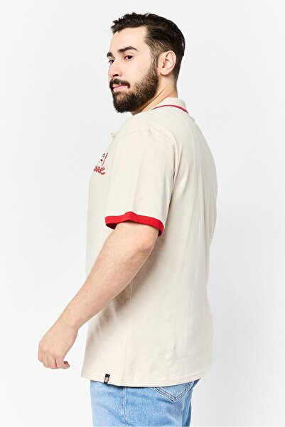 PAUL FRANK Men Regular Fit Brand Logo Short Sleeves Polo Shirt, Beige