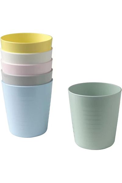 IKEA Kalas Mug – 6-pack, Mixed Colours, 23 Cl, Stackable, Durable Plastic, Kid-friendly Cups