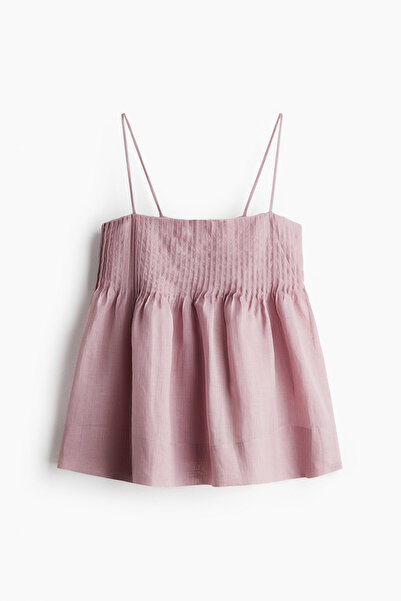 H&M Nervürlü ve Askılı Rami Üst