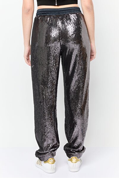 Esprit Women Regular Fit Straight Leg Sequined Pants, Black