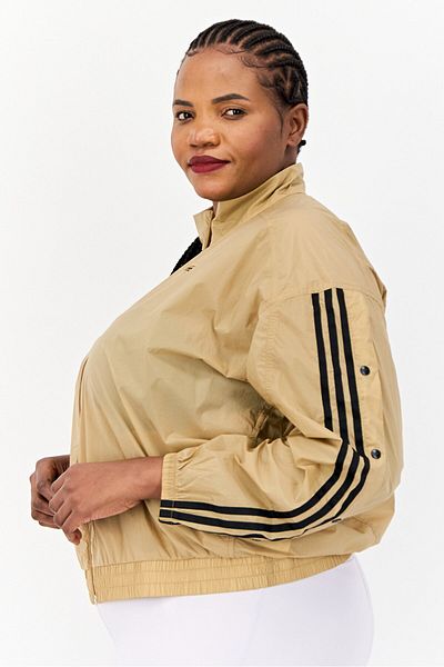 adidas Women Plus Size Long Sleeves Training Jacket, Dark Tan