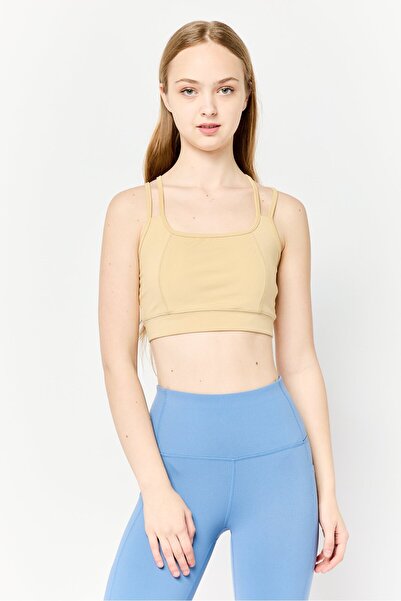 Don't Call Me Jennyfer Women Plain Sports Bra, Tan