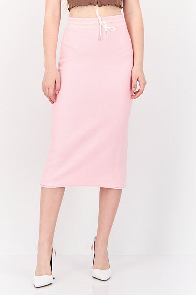 Esprit Women Knitted Midi Skirt, Pink