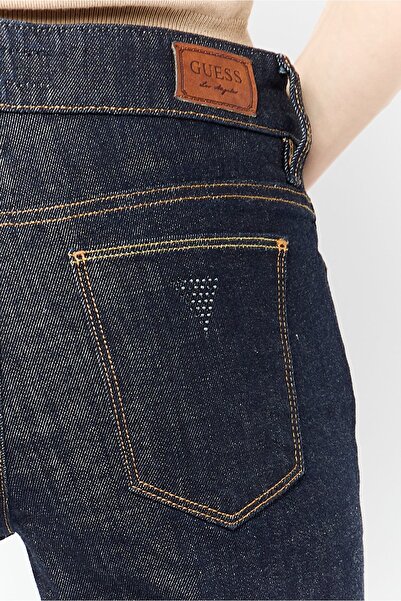 Guess Women Regular Fit Washed Stretchable Denim Jeans, Navy