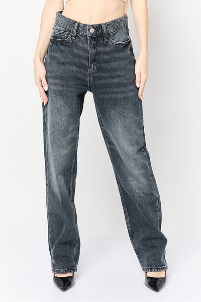 Esprit Women Straight Fit Washed Stretchable Jeans, Washed Black