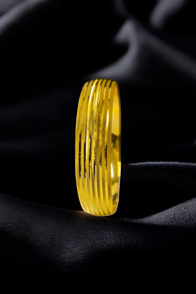 BEYZA DERELİ TAKI AKSESUAR 22 Ayar Fiziki Altın Kaplama 1,5 Cm Bilezik