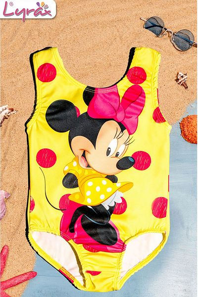 Gülersan Tekstil Dievčenské plavky Mickey Mouse Yellow Digital Printed Sea Pool plavky