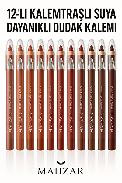 mazhar Lip Liner Matte Color Lipstick Jumbo Thick Pen Lipstick Set of 12