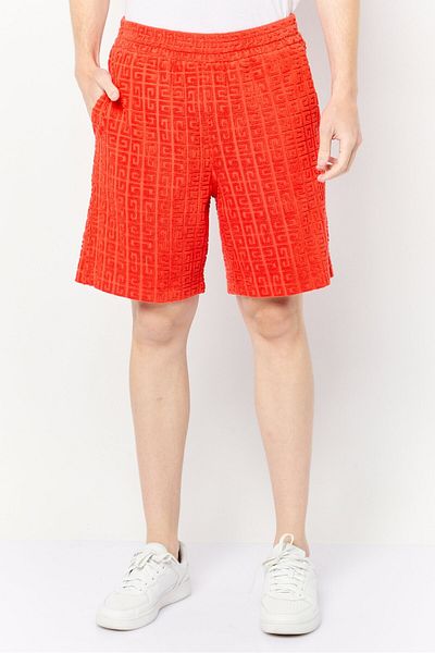 Givenchy Men Textured Basic Shorts, Orange