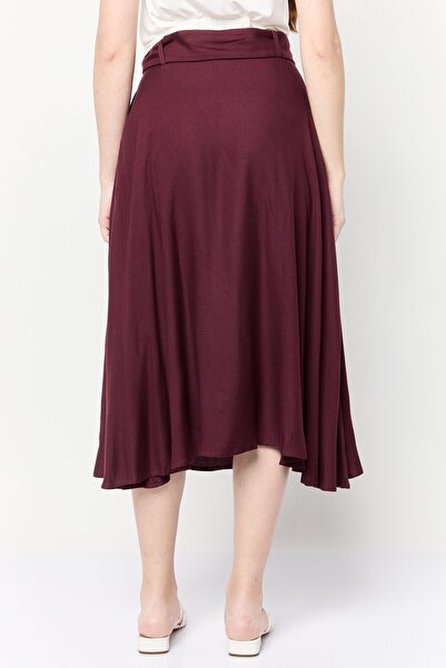 Harmont & Blaine Women Pleated Skirt, Maroon