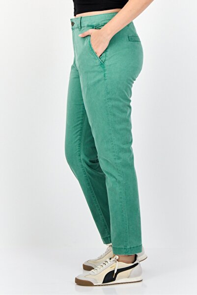 Esprit Women Regular Fit Solid 30 Inseam Chino Pants, Green