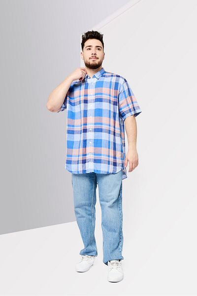 Gant Men Regular Fit Checkered Short Sleeves Casual Shirt, Multicolor