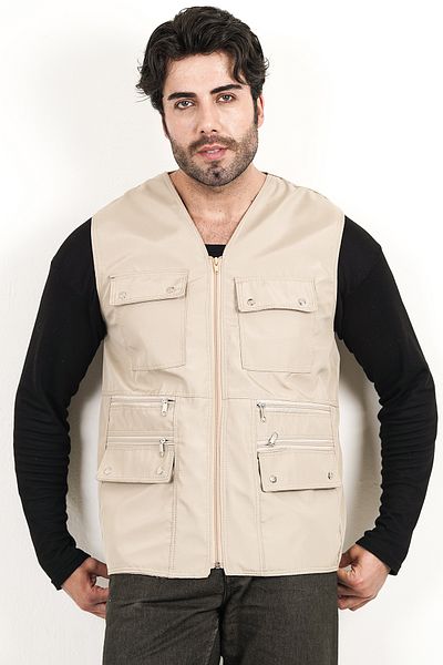 Reform Vest"Summer Multi-Pocket Bondik Fabric Double Zipper Pocket