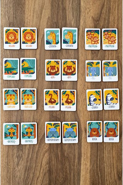 kutuTR Fun Learning: 24 Pieces Animal World Intelligence Card Set