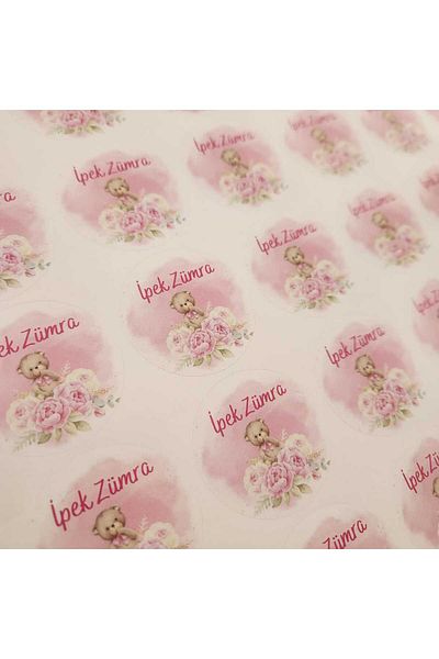 fırsatlar diyarı Welcome Baby - Mevlit Tag - Glossy Coated - Round Cut / 4 cm - 75 Pieces