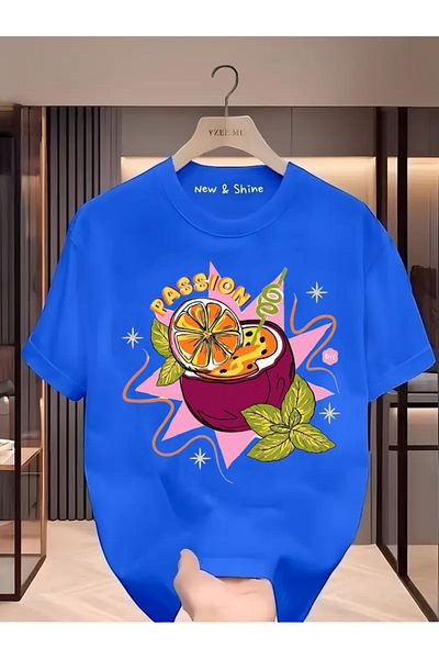 New Shine 1 tricou este un cadou pentru achiziții de 6 și mai sus în coș - Tricou oversize cu imprimeu cu fructe