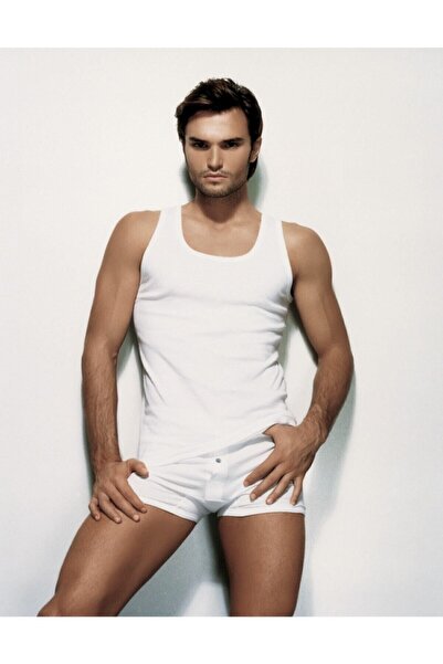 Eng 100% Double Tiger Men's White 3-Piece Ribbed Undershirt 775