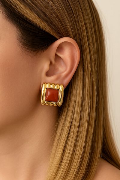 stravis Resin Square Earrings