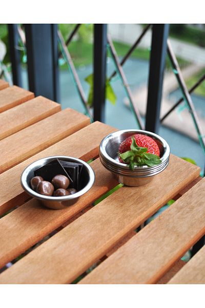 Qualitev 6-Piece Stainless Steel Sauce Bowl Mini Coffee Side Sugar Bowl/Turkish Delight Bowl 6.5 cm