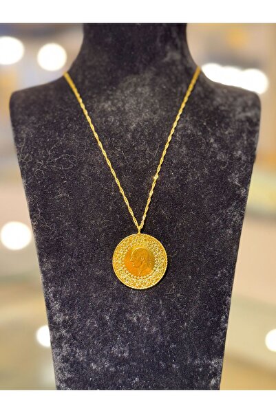 imitasyon dünyası 22 Ayar Altın Kaplama Çelik Tam boy Kolye 40 cm