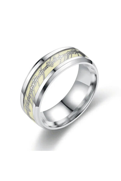 CAXBERN Karanlıkta Parlayan Paslanmaz Çelik Yüzük Yüzüklerin Efendisi Sırlar Yüzüğü