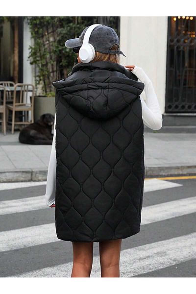 SERBA Onion Pattern Detachable Hooded Comfortable Mold Quilted Vest
