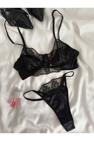 EDLİNGERİE Σετ μαύρο Leona Bralet