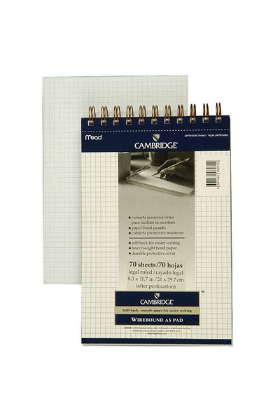 Art Tone Memo Pad A4 Top Spiral Carton Cover White 70 Yp Check