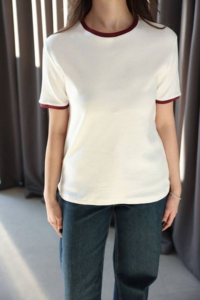 Aten Burgundy Detail Blouse