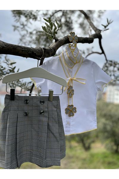 ÇOCUK TARZ MODA طقم تنورة قميص بناتي