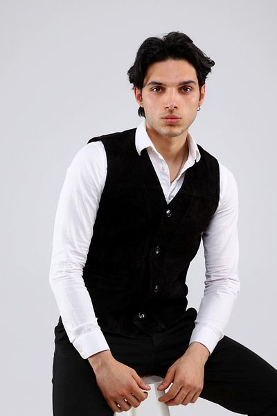 CE-YIL DERİ ÜRÜNLERİ Genuine Leather Suede Vest