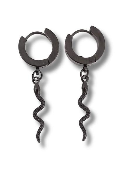Omark Cotton Black Snake Earrings