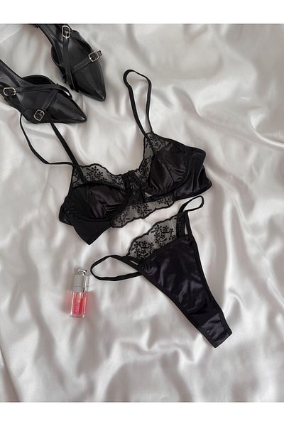 EDLİNGERİE Σετ μαύρο Leona Bralet