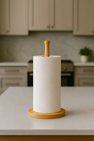 WAPPA Beech Wood Countertop Wooden Paper Towel Holder - Napkin Holder