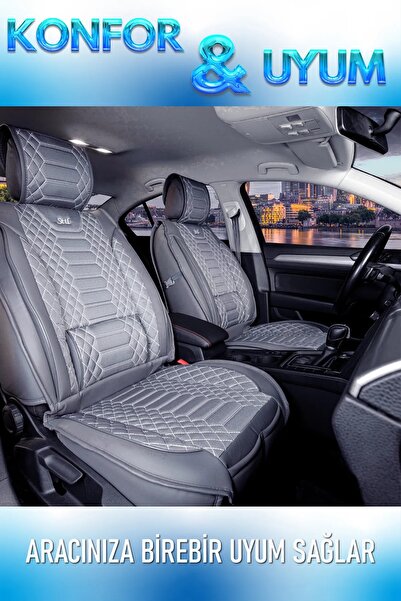 AGSHOP غطاء مقعد السيارة متوافق مع Nissan X Trail شبه جلدي مع دعم قطني Alta F...