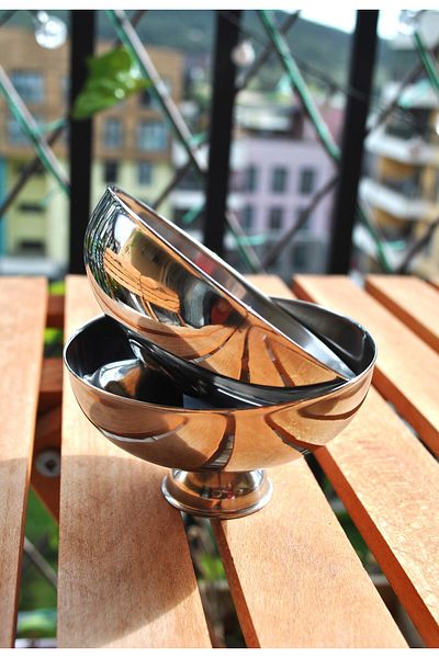 Qualitev 2 Pieces Stainless Steel Ice Cream Bowl / Rice Scale 10 cm