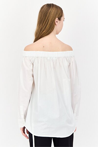 Esprit Women Off Shoulder Long Sleeves Shirt, White