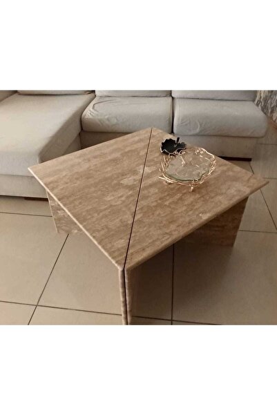 ArteMarble Arte Marble Traverten Mermer Ayak Orta Sehpa