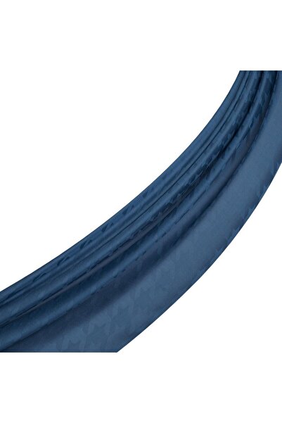 ipekevi Four Seasons Houndstooth Monogram Shawl 04390-Indigo