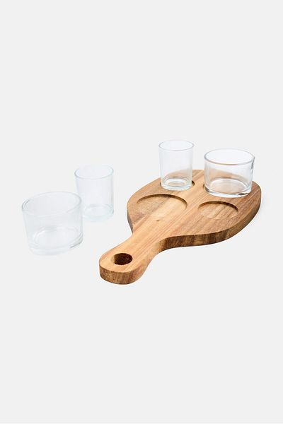 EH Excellent Houseware 5 Pcs Serving Set, Tan