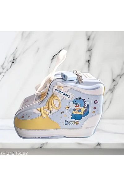 QUEENVİP Metal Kids Piggy Bank / Kids Piggy Bank with Metal Lock Blue